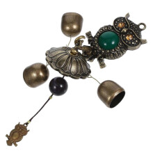 Metal Hanging Bell Wind Chime Retro Brass Owl Hook Home Decoration Golden 1Set