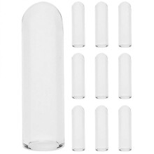 Straw Tips Lids Glass Straw Toppers Transparent Dustproof Decoration for Straws 10Pcs