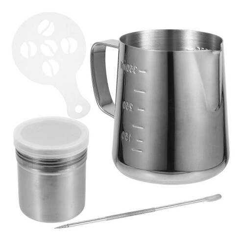 Milk Frothing Jug Stainless Steel Espresso Preparation Multi Functional Use 1 Set 2