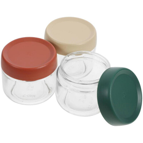 Glass Jars Round Storage Jars Stackable for Kitchen Use 280ml 3Set 2