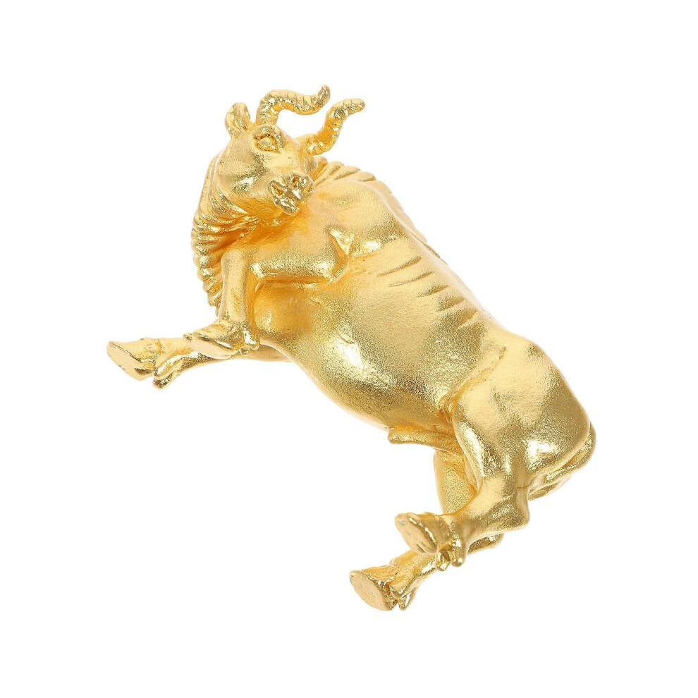 Vintage Style Bull Statue Brass Craft Bedroom Decoration 7.00X4.30X3.30CM 1Pcs