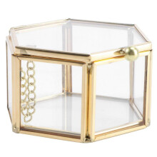 Glass Jewelry -Sided Flip-Top Elegant Ring Holder for Rings And Earrings .00X7.00X4.50CM 1Pcs