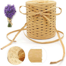 (As show, One size) Natural Paper Raffia Ribbon Rafia Spool 200m per Roll for Crafts, Gift Wrapping, DIY Decoration Gifts DIY Weaving and Gardening