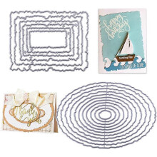 (As show, One size) 2pcs Cutting Dies Template Shaped Ellipse and Rectangle Set Metal Embossing for DIY Scrapbooking Album Wedding Decoration