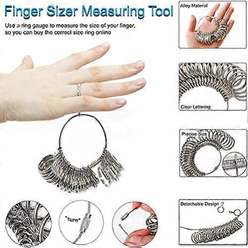 (As show, One size) Ring Size Measurer,Ring Sizer Ring Sizer Finger Sizer for Ring Sizes A-Z Metal/Steel/Plastic 2