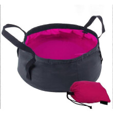 (As show, One size) Red Collapsible Basin, Collapsible Bucket Multifunctional Portable Lightweight Waterproof Collapsible Basin with Storage Bag for Camping Travel Picnic