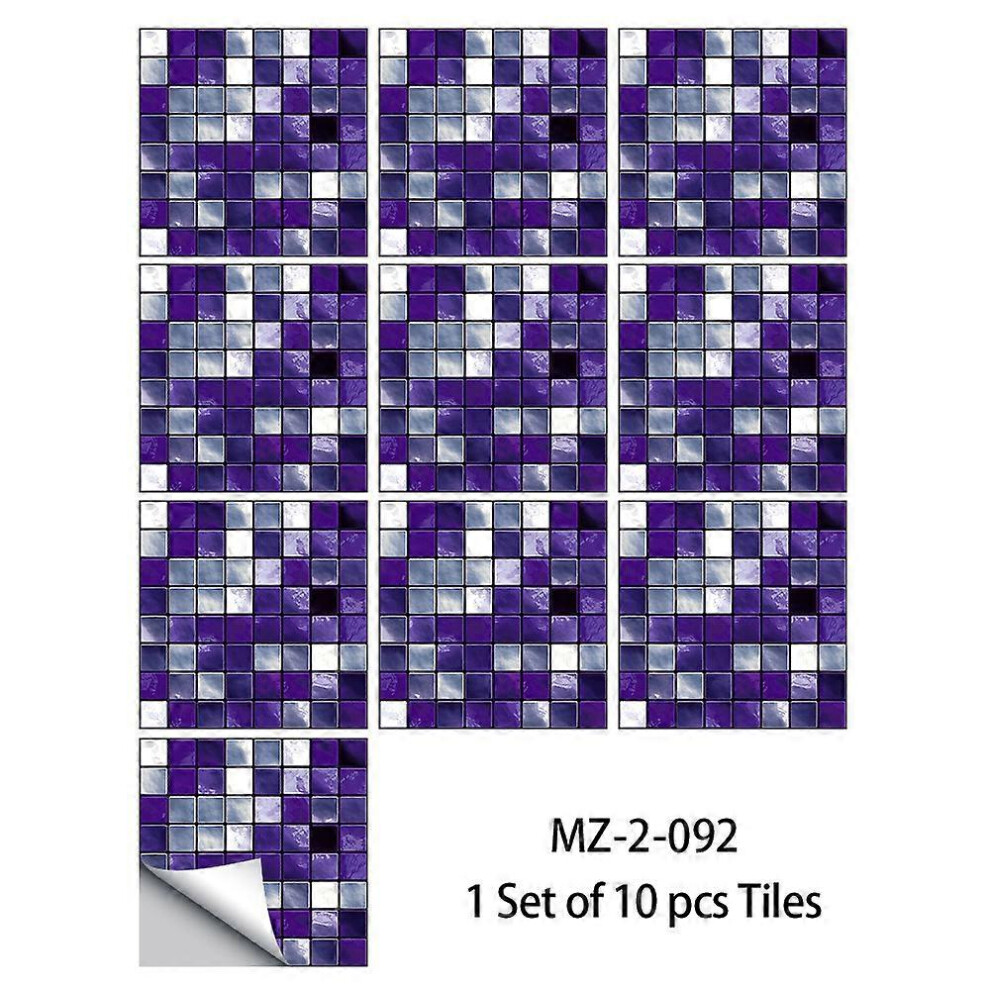 (As Show, One Size) 10X Autocollant En Tuile Pour Salle De Bain Et Cuisine 10 X 10Cm Mosaque Autocollants Adhsifs Du Film 2D Pour Les Tuiles Pour Les 4704245242206