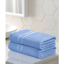 (Sky Blue) 2 x Large Jumbo Bath Sheet Towel Set (75 x 140 cm-500GSM) Pure Egyptian Cotton 600 GSM