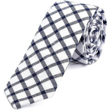 (As show, One size) Cravate fine de coton avec rayures et carreaux pour hommes 6 cm