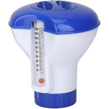 (As show, One size) Distributeur de Chlore Flottant de 12 cm pour Piscine, Spa, Jacuzzi (Bleu et Blanc)