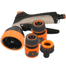 Spray Nozzle for Hose Adjustable Water Flow 18.5x15cm Orange TPR Material 1Set