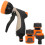 Spray Nozzle for Hose Adjustable Water Flow 18.5x15cm Orange TPR Material 1Set 4