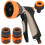 Spray Nozzle for Hose Adjustable Water Flow 18.5x15cm Orange TPR Material 1Set 2