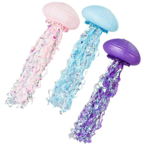 Gradient Color Jellyfish Paper Lanterns Decorative Hanging 3Pcs 1