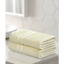 (Cream) 2 x Large Jumbo Bath Sheet Towel Set (75 x 140 cm-500GSM) Pure Egyptian Cotton 600 GSM