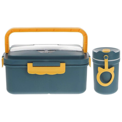 Picnic Lunch Container Heat Preservation School Blue 1500ml 1Set 2