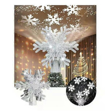 (As show, One size) Estrella Punta Arbol Navideo Copo Nieve Proyector Luces Led Navidad
