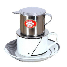 (As show, One size) Hand-brewed Vietnamese coffee drip pot, stainless steel filter cup, rich taste