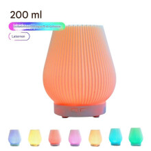 (As show, One size) Cross-border private model 200ML air humidifier usb household aromatherapy machine silent ultrasonic spray table lamp night light-color light remote c