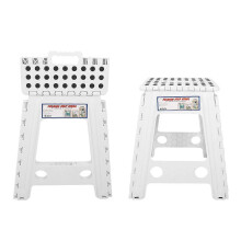 (As show, One size) Portable Living Plastic Dots Folding Step Stool Anti slip Foldable Adults Chair(#9)