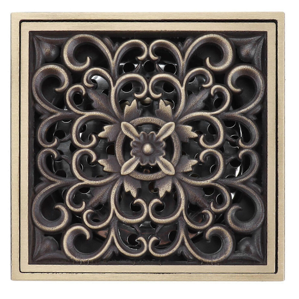 (As Show, One Size) Floor Drain Set Antique Deodorant Shower Drain For Bathroom Toilet Balcony Garage 10X10cm 4702433086663