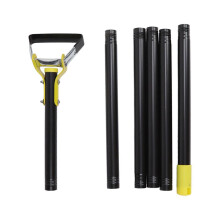 (As show, One size) Garden Hula Hoe Adjustable Long Handle Loop Stirrup Hoe Stainless Steel Action Hoe for Gardening Weeding 6 Section