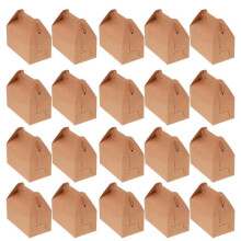 Handed Cake Case Cake Storage Container Individual Cake Containers Baked Goods Boxes 16.5X15X9.2CM Khaki 20Pcs