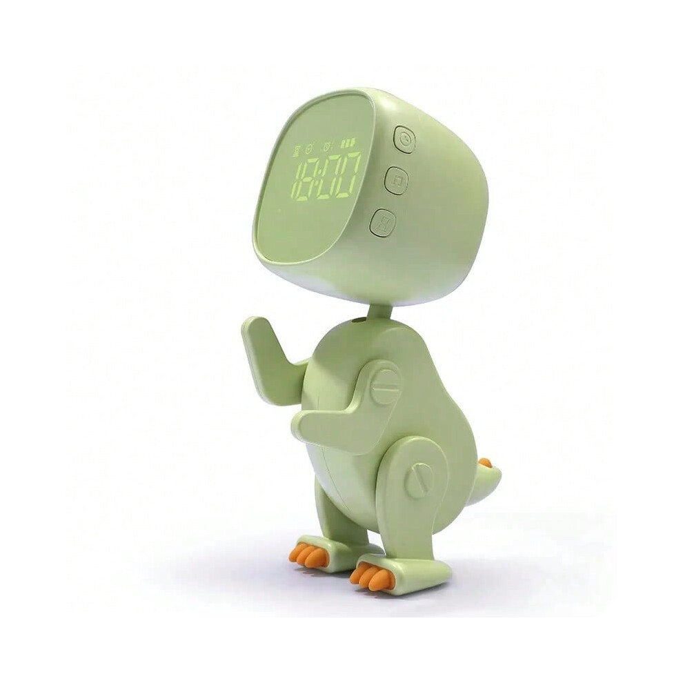 (Green Chinese style) 2024 New Dinosaur Alarm Clock Student Special Cartoon Creative Single-Sided LED Electronic Alarm Clock Plastic Material-image-OPC-PHNF6PQ-NEW