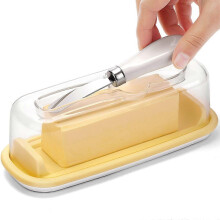 (As show, One size) Butter Dish with Lid for Countertop and Refrigerator Covered Butter Dispenser with Knife Clear Butter Holder for Fridge Butter Tray for Counter Butter