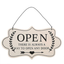 (As show, One size) Decorative Double Sided Open/Closed Sign Hanging Signage(White)