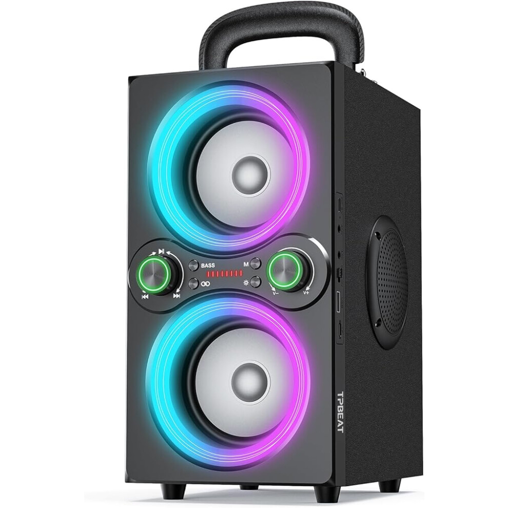 Bluetooth Speakers, 80W(Peak) Party Wireless Portable Bluetooth Speaker, Beat-Driven Lights, 100Db Loud Tws Stereo Speaker, Speakers With Subwoofer 765142663055