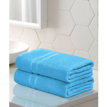 (Aqua) 2 x Large Jumbo Bath Sheet Towel Set (75 x 140 cm-500GSM) Pure Egyptian Cotton 600 GSM