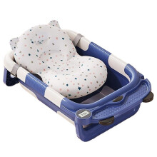 (Blue, Multicolor) RJ307 Newborn Bathtub TPE+PP Infant Baby Bath Tub with Soft Cushion - Yellow