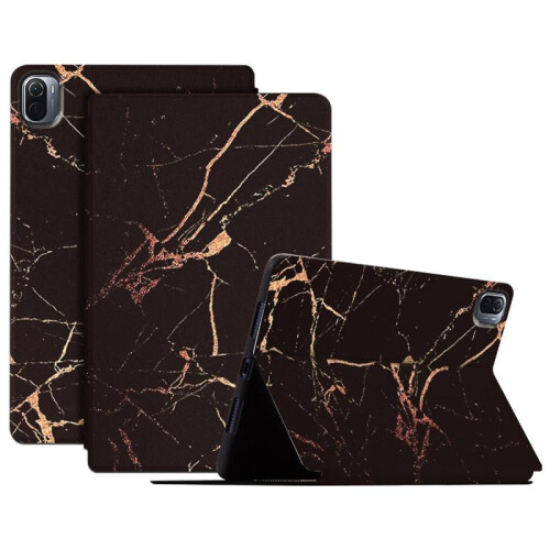 For Xiaomi Pad 5/5 Pro Pattern Printing PU Leather Protective Tablet Cover Stand Case/Gold Marble
