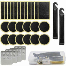 (As show, One size) 30-Piece Bicycle Repair Kit with Patches, Levers, and Rubber Tube Tools