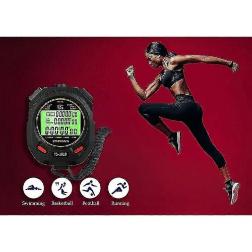 (As show, One size) Stopwatch with Whistle, 60 Memory and Light Function for Sports 2