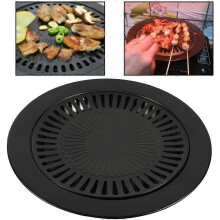 (As show, One size) Plaque grillades ronde, Grille de barbecue Plaque Gril antiadhsif sans fume Poles, intrieures Cuisinire Plaque de gril Cuisine saine Cuisson au barbe