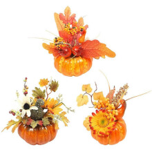 (As show, One size) Lot de 3 dcorations de table dont citrouille artificielle pour Halloween Thanksgiving Dcorations automnales (chaque pice a une forme diffrente)