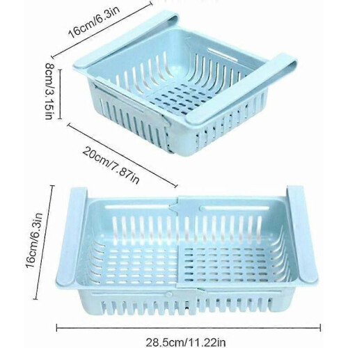 (As show, One size) 2-Pack Retractable Refrigerator Drawer Organizers 1