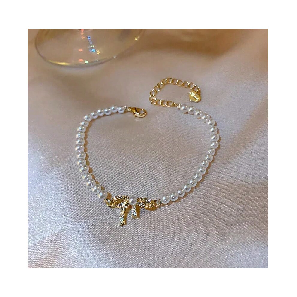 (SL098) Imitation Pearl Stretchable Bracelet for Women Personalized Fashion Daily Accessories Party Jewelry Birthday Anniversary Gifts