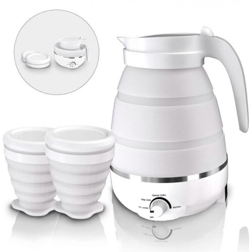 Foldable Electric Kettle 2x Mug 600w 0.6l