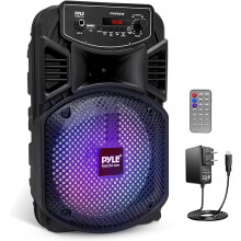 Wireless Bluetooth Party Speaker, PA Speaker System-300W Rechargeable Outdoor, Portable System w/ 8 Subwoofer 1 Tweeter, Loudspeaker w/Lights