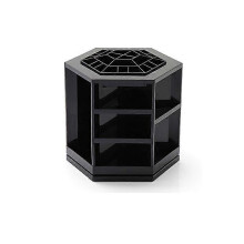 (As show, One size) Make Up Kosmetik Box schwarz Kosmetikstnder 360 Grad Drehbar Organizer Sortierkasten MakeUp Stnder