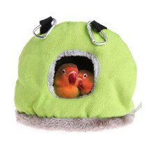 (As show, One size) Warm Bird Hammock Round Foldable Soft Plush Winter Bird Swing Bed for Parrot Budgie Lovebird