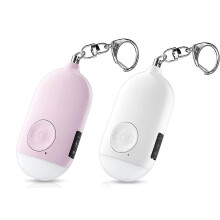 (As show, One size) Persnlicher Alarm 130 db mit Taschenlampe Schlsselanhnger USB Wiederaufladbar Taschenalarm Panikalarm Selbstverteidigung Sirene fr Frauen Kinder (2 St