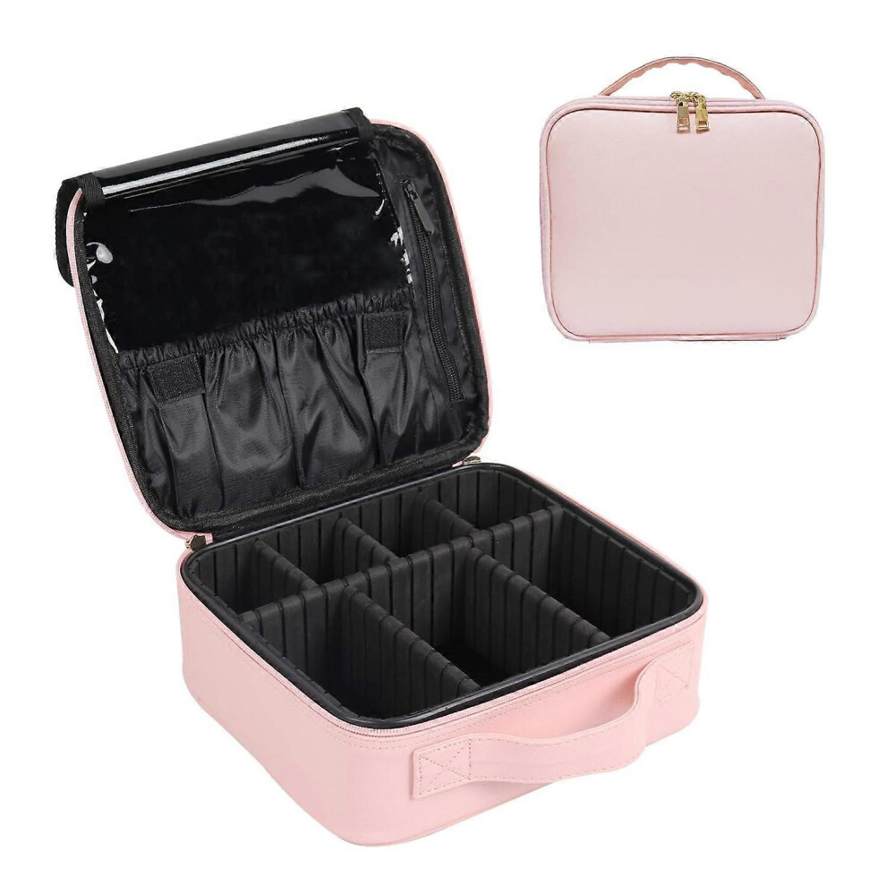 Furtalk (As Show, One Size) Portable Storage Waterproof Makeup Train Case Adjustable Dividers Organizer, Professional Cosmetic Travel Bag For Girl Cosmetic Ma
