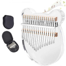 (As show, One size) Kalimba Acryl Daumen-Klavier 17 Tasten Mit tragbarer Spieluhr, Anleitung, Stimmgert Hammer, Musikgeschenken