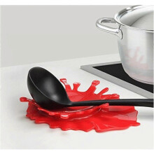 (As show, One size) Repose-cuillre support en silicone en forme de Ketchup Supports Splash Repose-cuillre en Moutarde de cuisine cuisson Aid Porte-gobelet Creative Cadeau