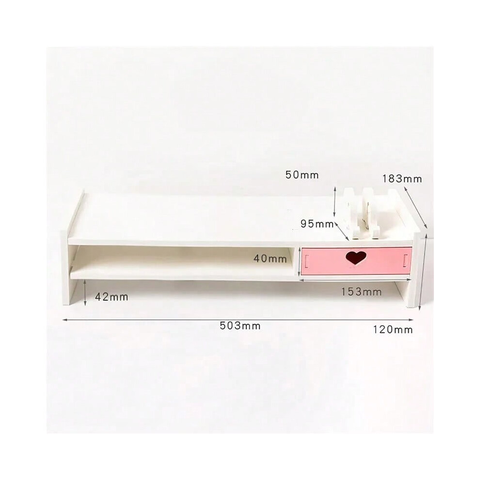 (1 drawers) 2 Drawers Desktop Computer Monitor Increase Rack Monitor Laptop Wood Stand Monitor Laptop Wood Stand Office Desktop Storage Rac-image-OPC-PHNFFJY-NEW