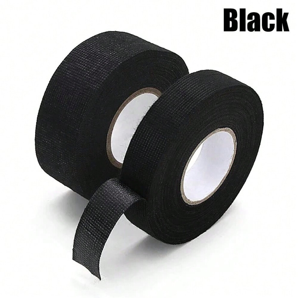 (50mm, black) Electrical Tape Heat Resistant Wire Harness Bundle Insulation Auto Wiring Fabric Cloth Wrap Black Waterproof Cable Adhesive Tap-image-OPC-PHNFFWS-NEW